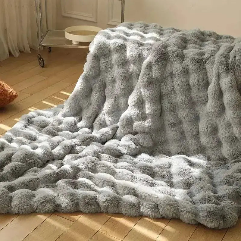 Warming Bubble Blanket – Plush Winter Throw for Sofa & Bed