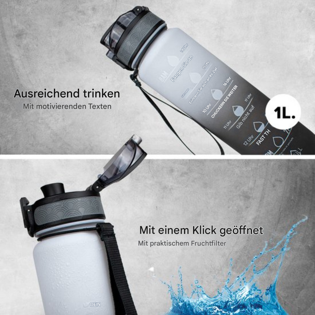 Water bottle with time markers – HydraHero