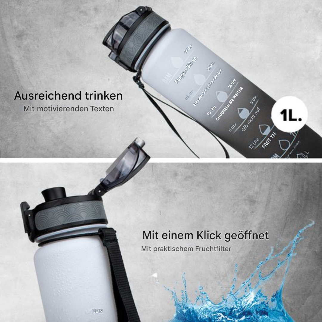 Water bottle with time markers – HydraHero