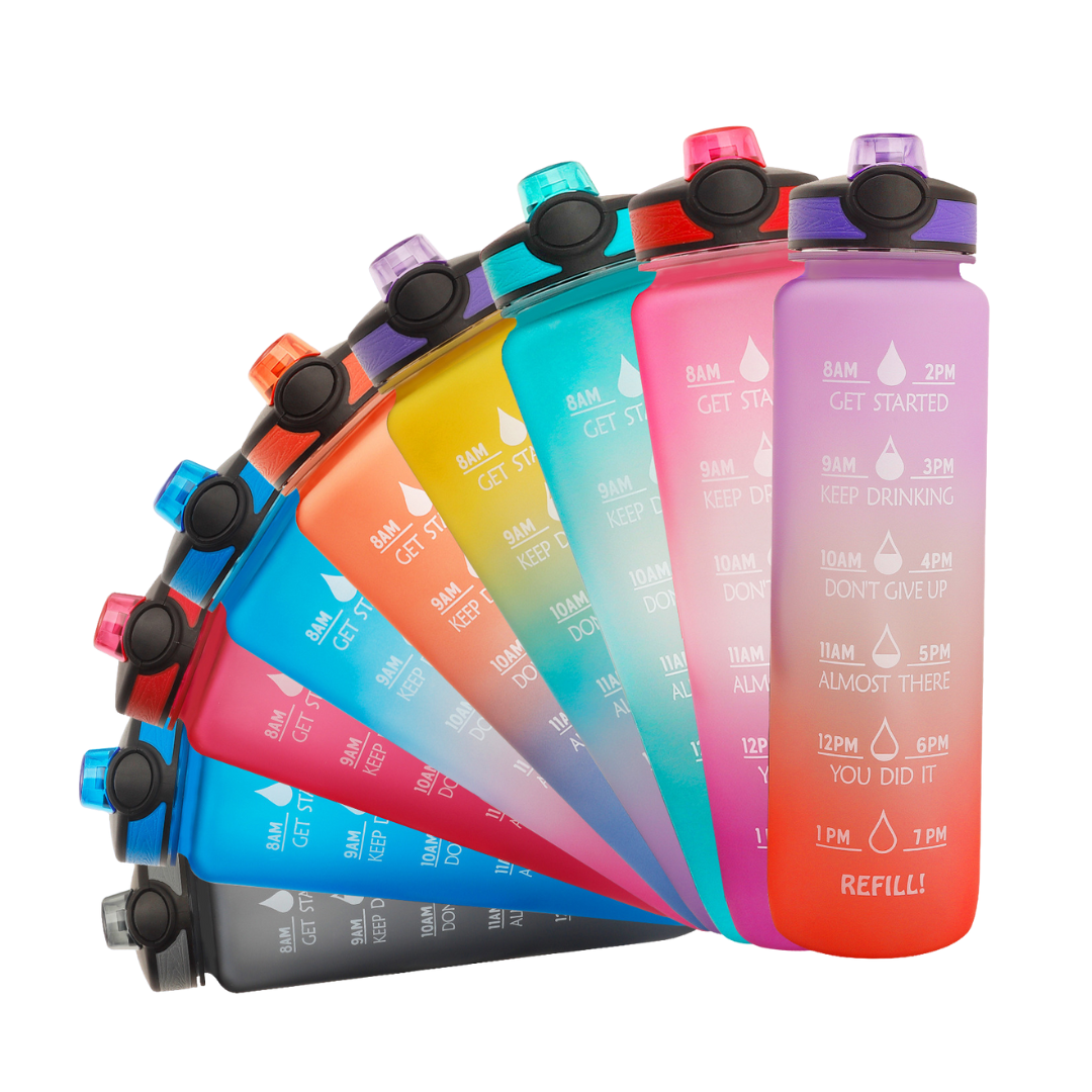 Water bottle with time markers – HydraHero