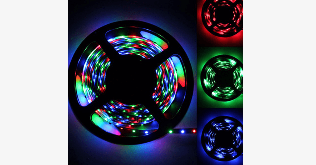 Waterproof LED Strip Lights with Remote – 16 Color Options