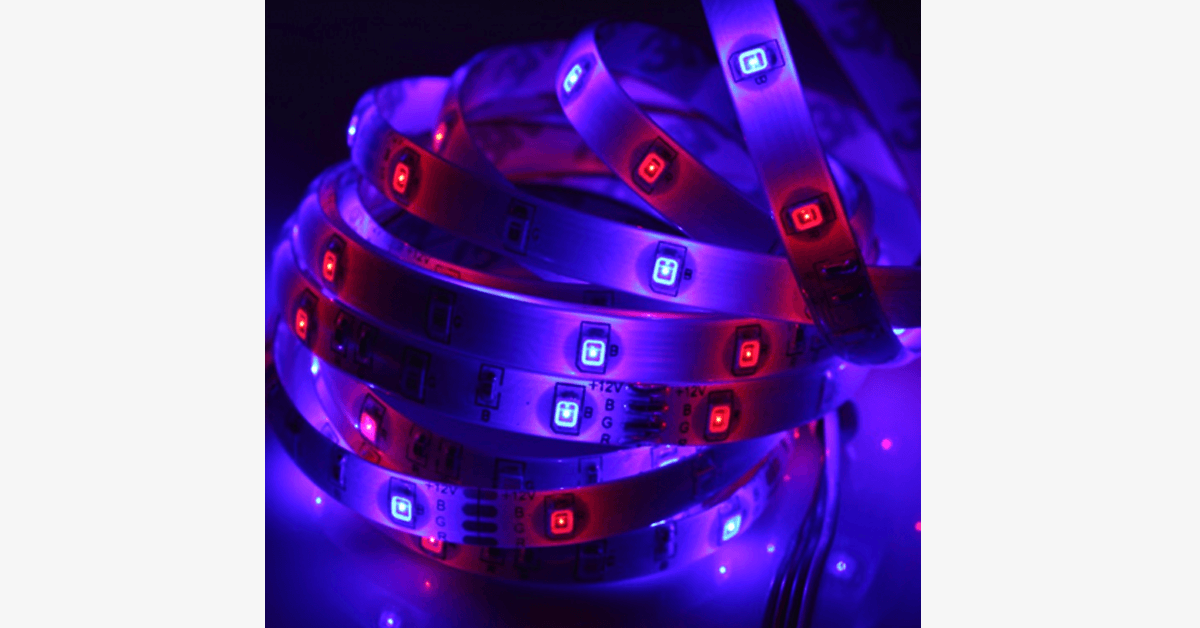 Waterproof LED Strip Lights with Remote – 16 Color Options
