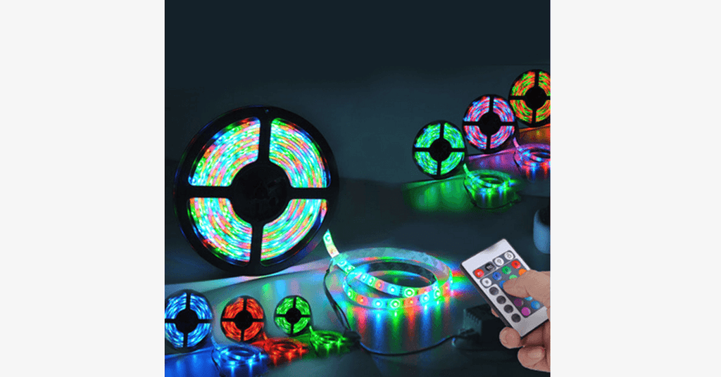 Waterproof LED Strip Lights with Remote – 16 Color Options