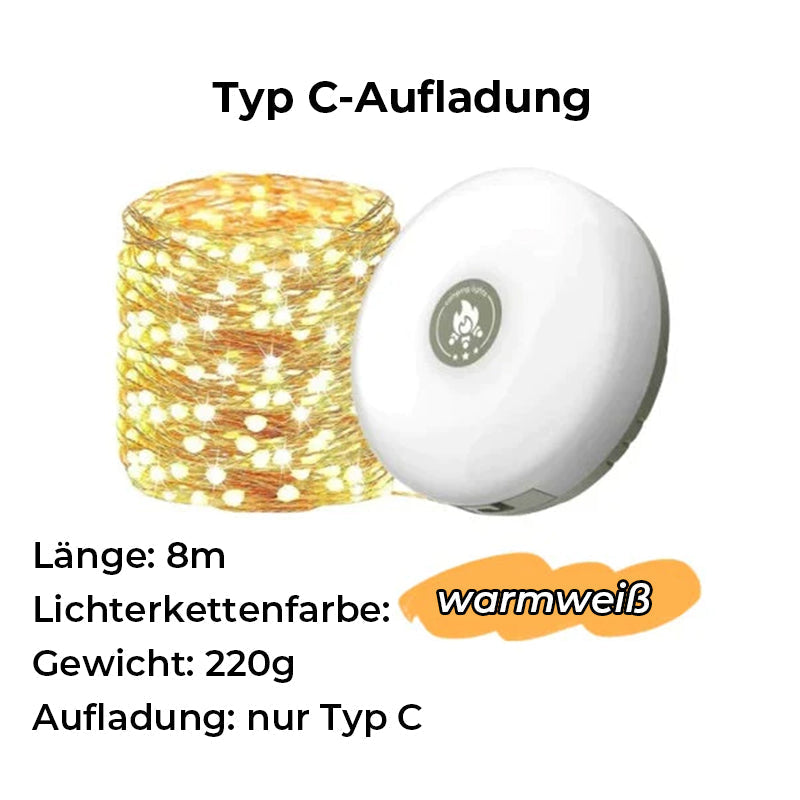Waterproof Portable Collapsible Fairy Lights for Outdoor Use