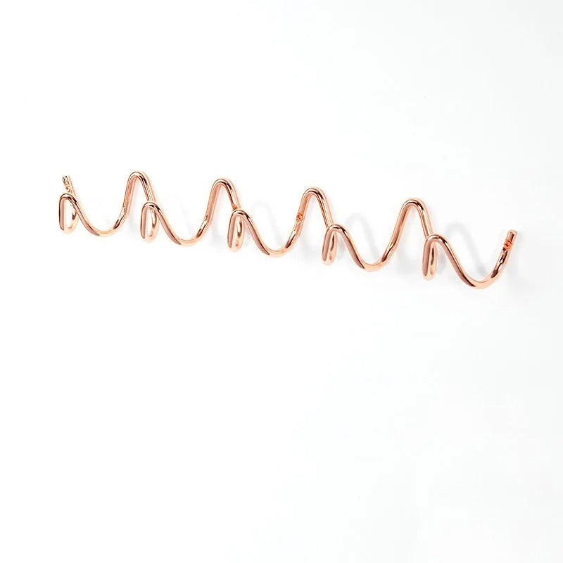 Wave Wall Mounted Coat Rack – Iron Hook Rail with 3 or 5 Hooks & Screws Included, 6 Colors, 13 or 22 Inches