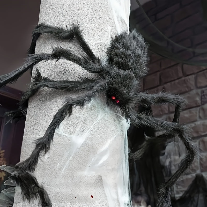 WebCreeper Halloween Decoration Set – 2 Giant Spiders 20" with Stretchy Spider Web