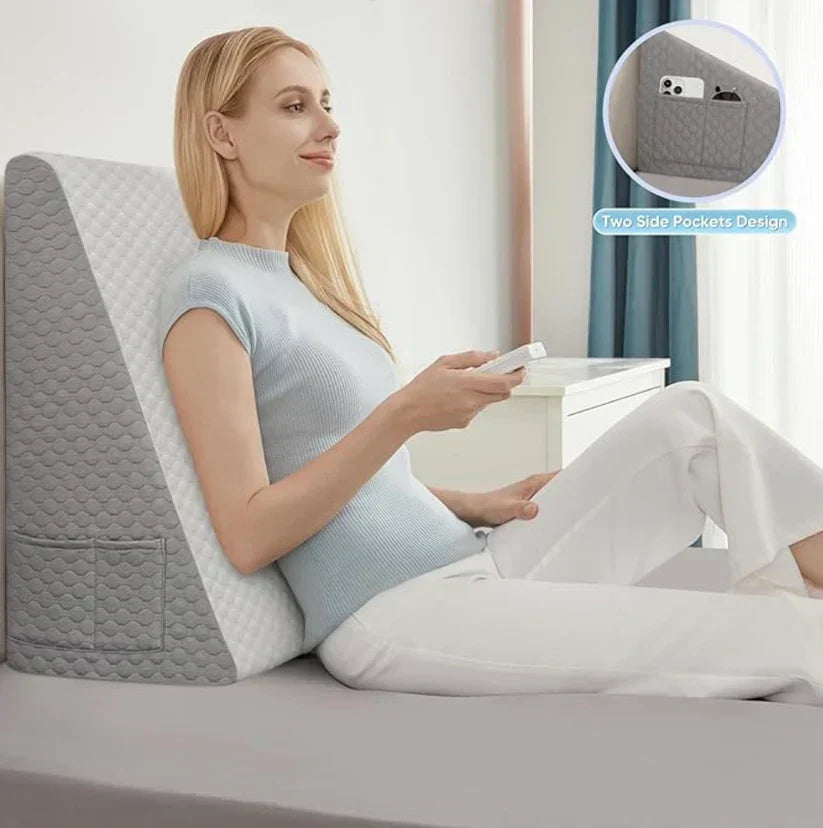 Wedge Pillow for Sleep Apnea – Elevates Head, Reduces Snoring & Acid Reflux for Restful Sleep