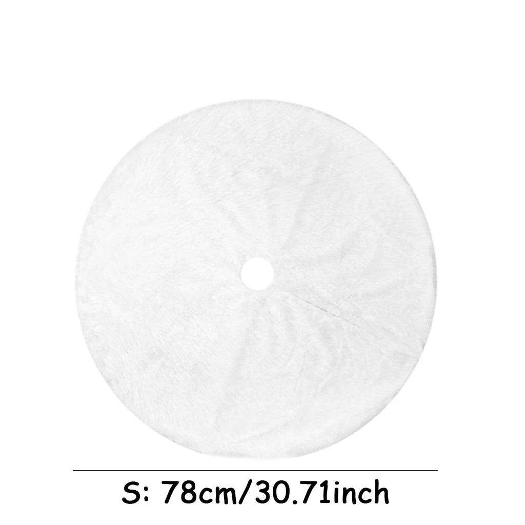 White Faux Fur Christmas Tree Skirt – Elegant Plush Holiday Décor