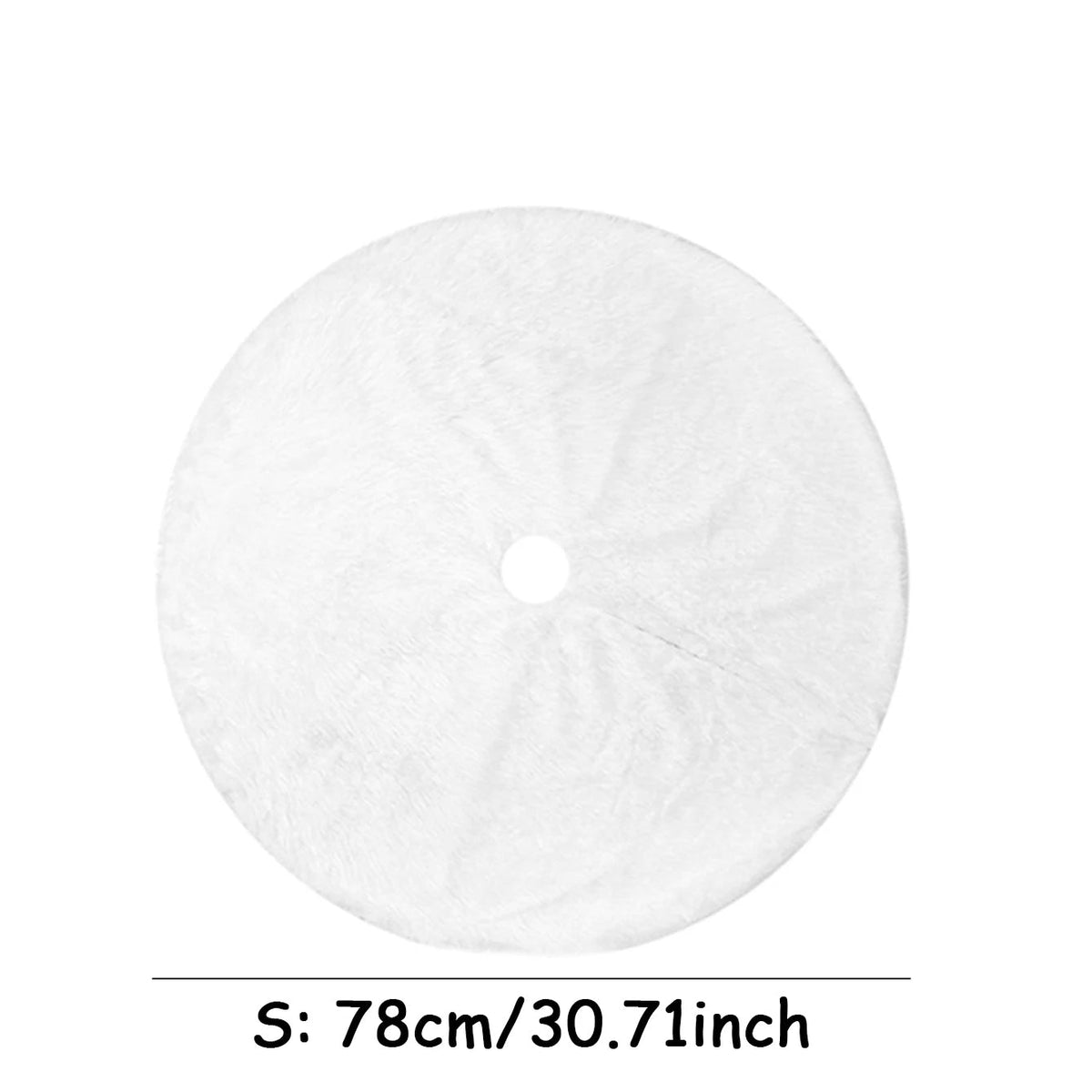 White Faux Fur Christmas Tree Skirt – Elegant Plush Holiday Décor
