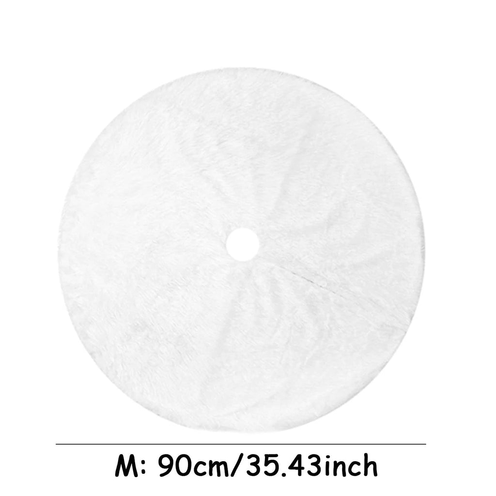 White Faux Fur Christmas Tree Skirt – Elegant Plush Holiday Décor