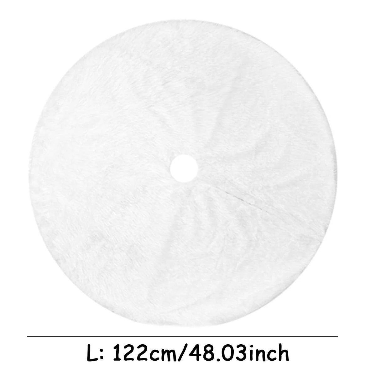 White Faux Fur Christmas Tree Skirt – Elegant Plush Holiday Décor