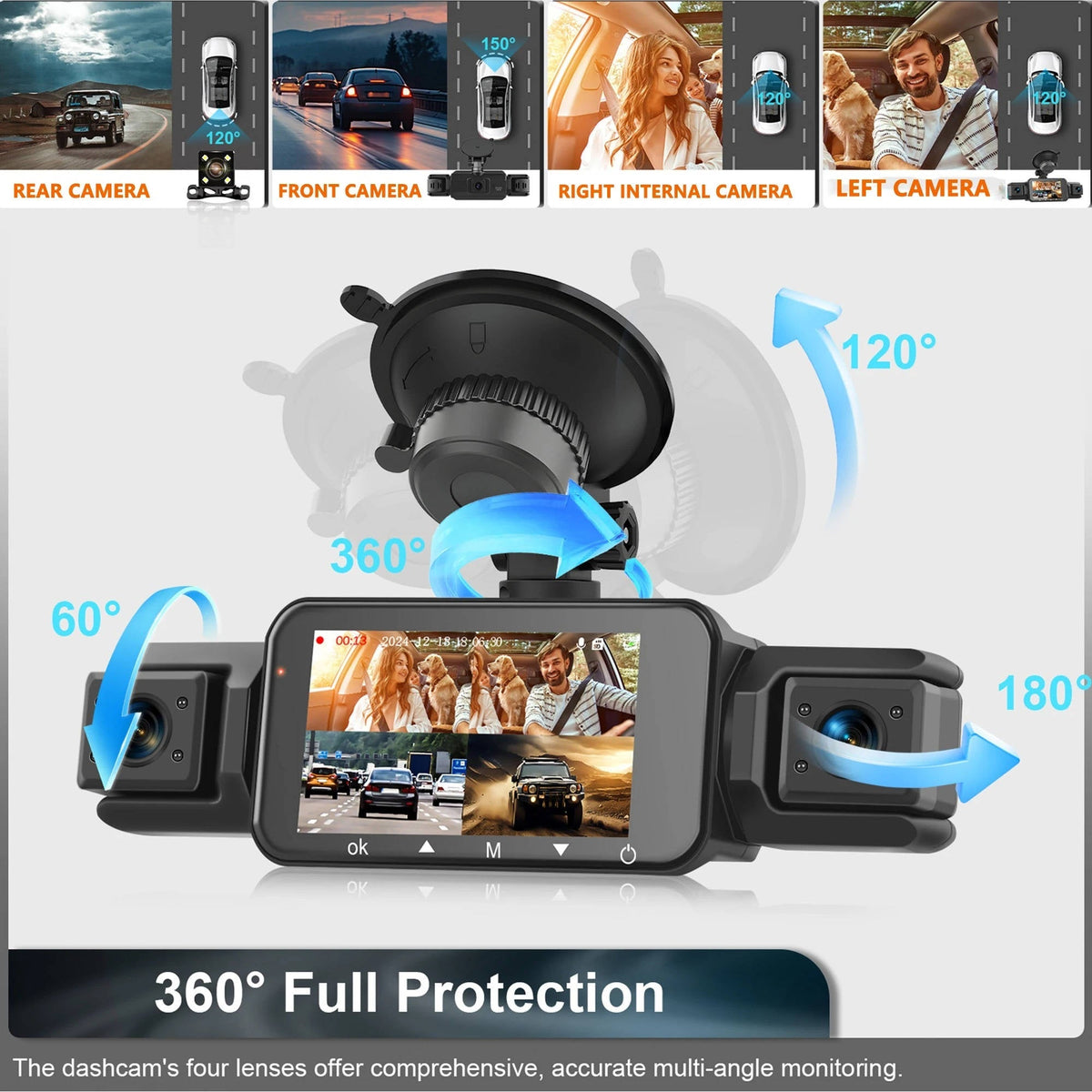 Wireless Car Dash Cam Front And Rear With Night Vision