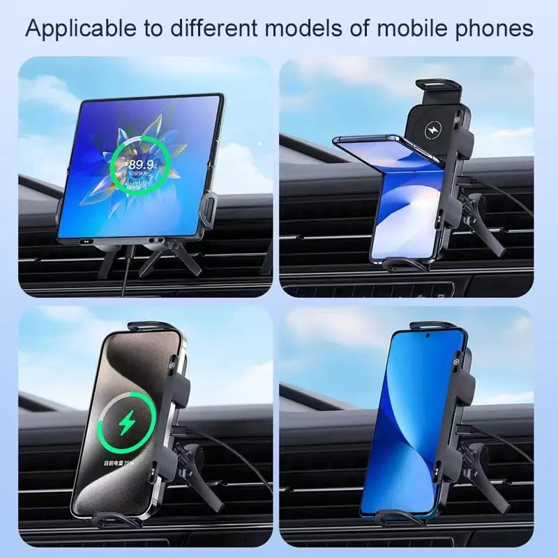 Wireless Charging Car Phone Mount with Auto-Grip