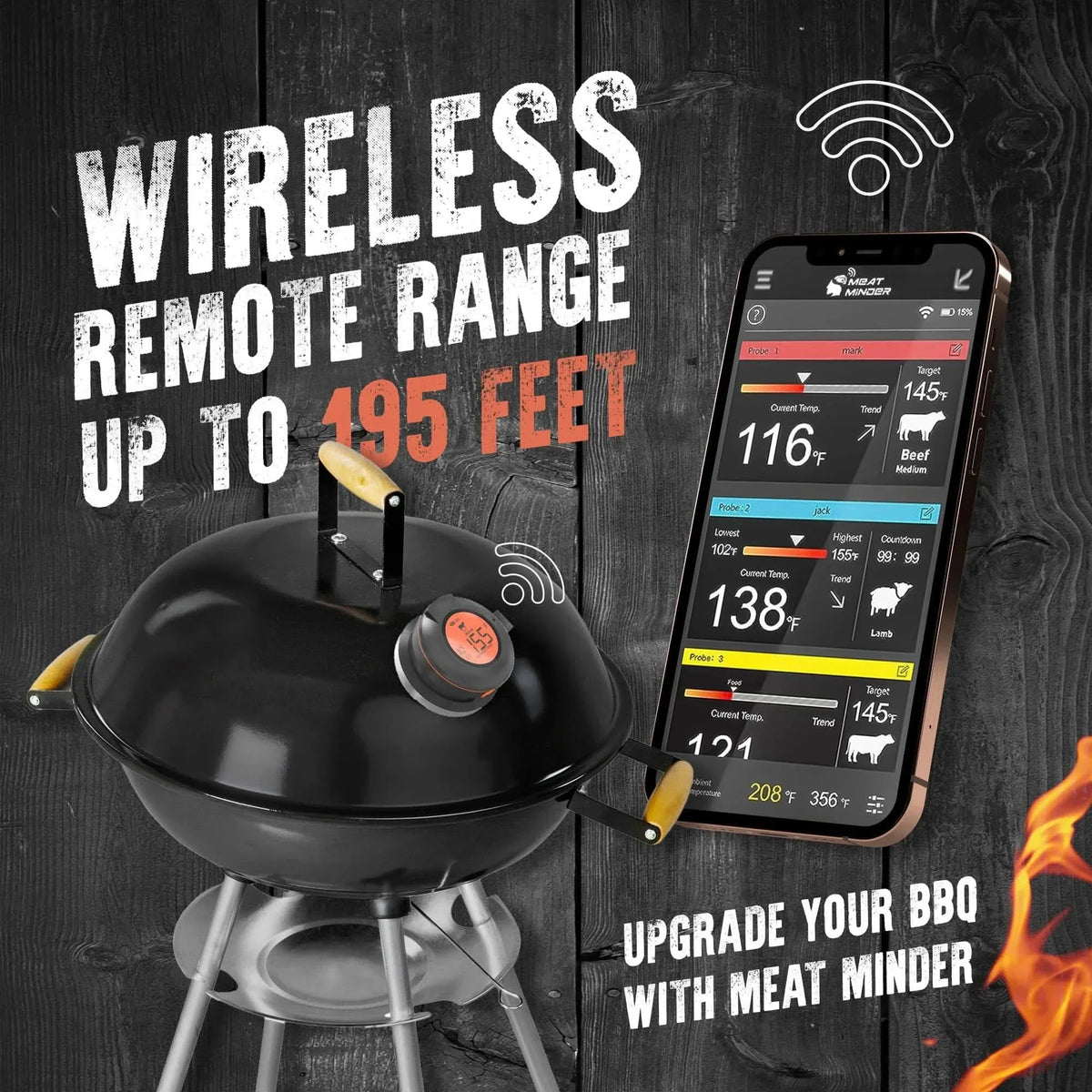 Wireless Meat Thermometer for BBQ & Grill