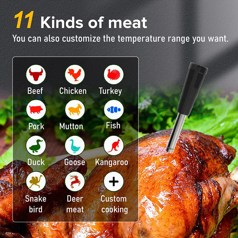 Wireless Meat Thermometer – Perfect Steaks, BBQ, Fish & Turkey Every Time