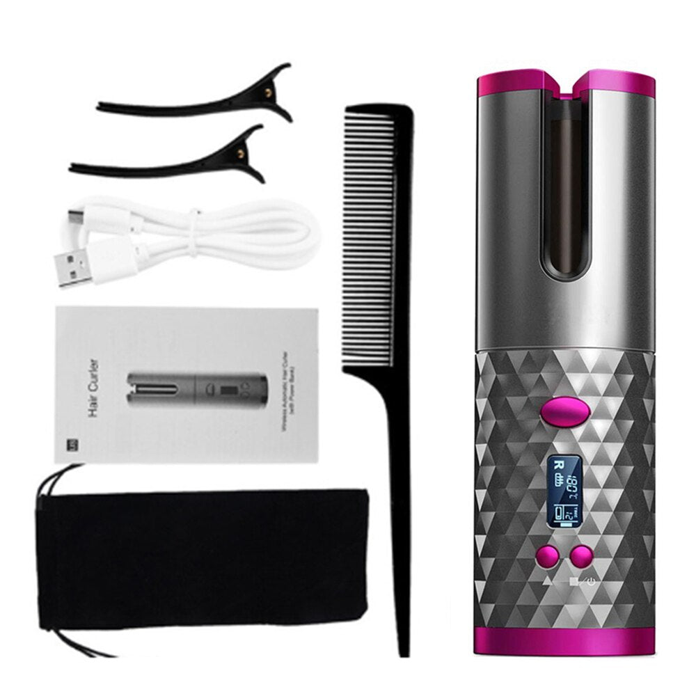 Wireless Tourmaline Ceramic Automatic Hair Curler