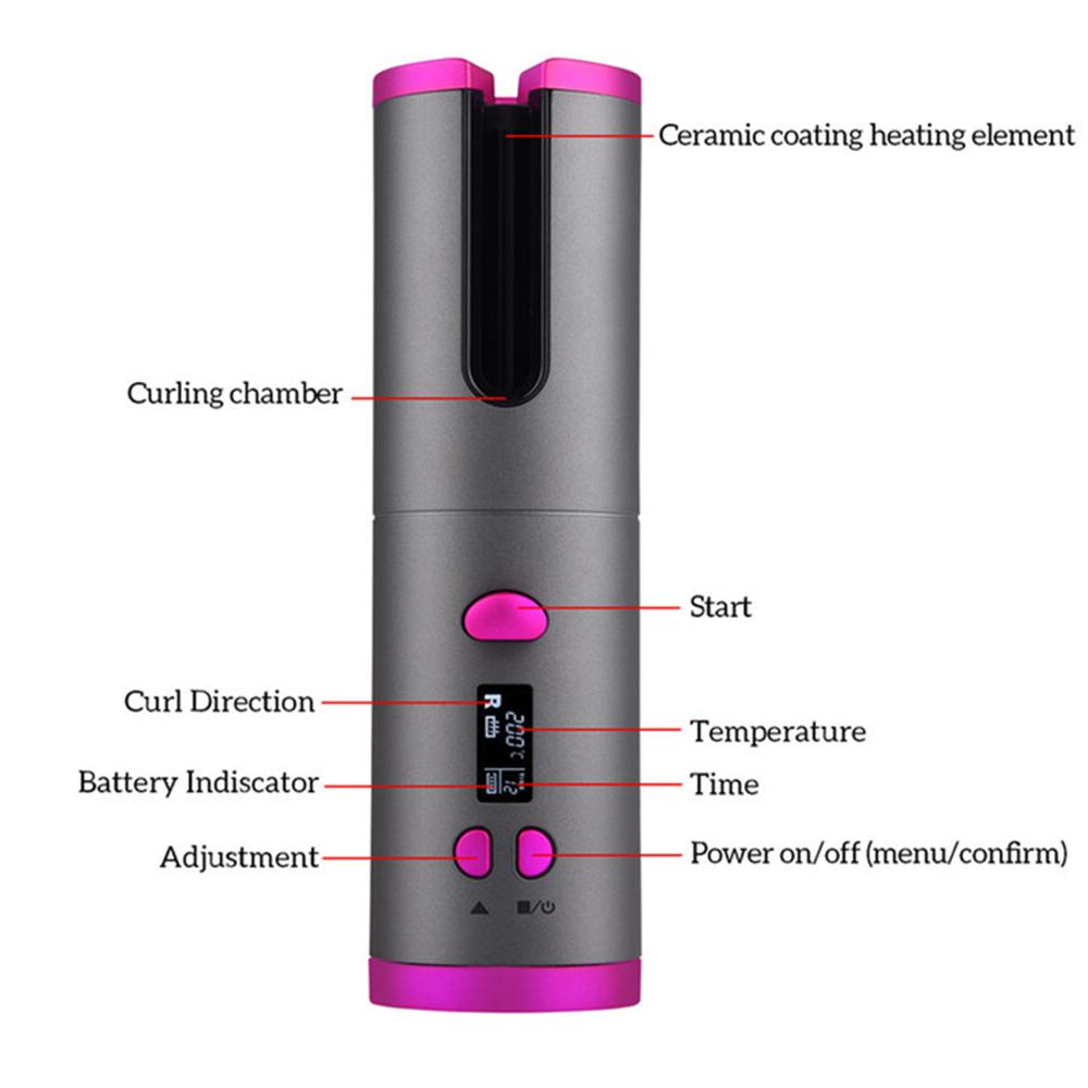 Wireless Tourmaline Ceramic Automatic Hair Curler