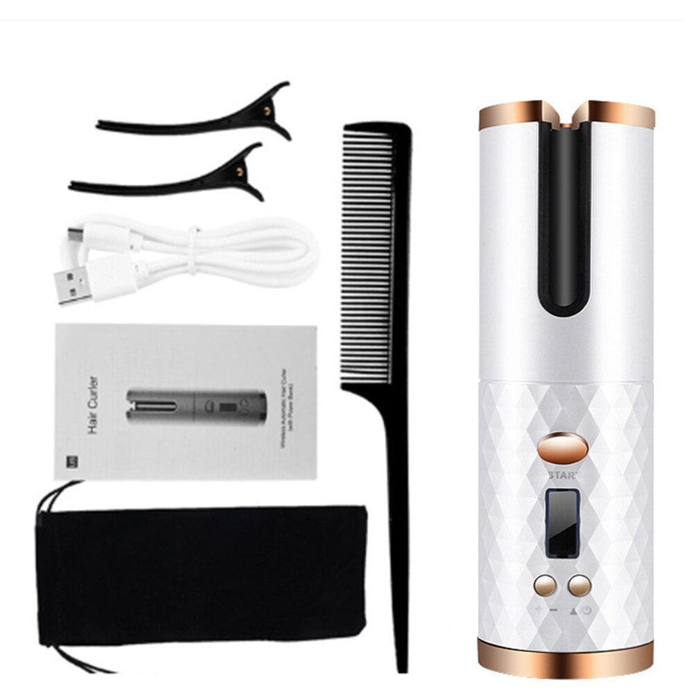 Wireless Tourmaline Ceramic Automatic Hair Curler