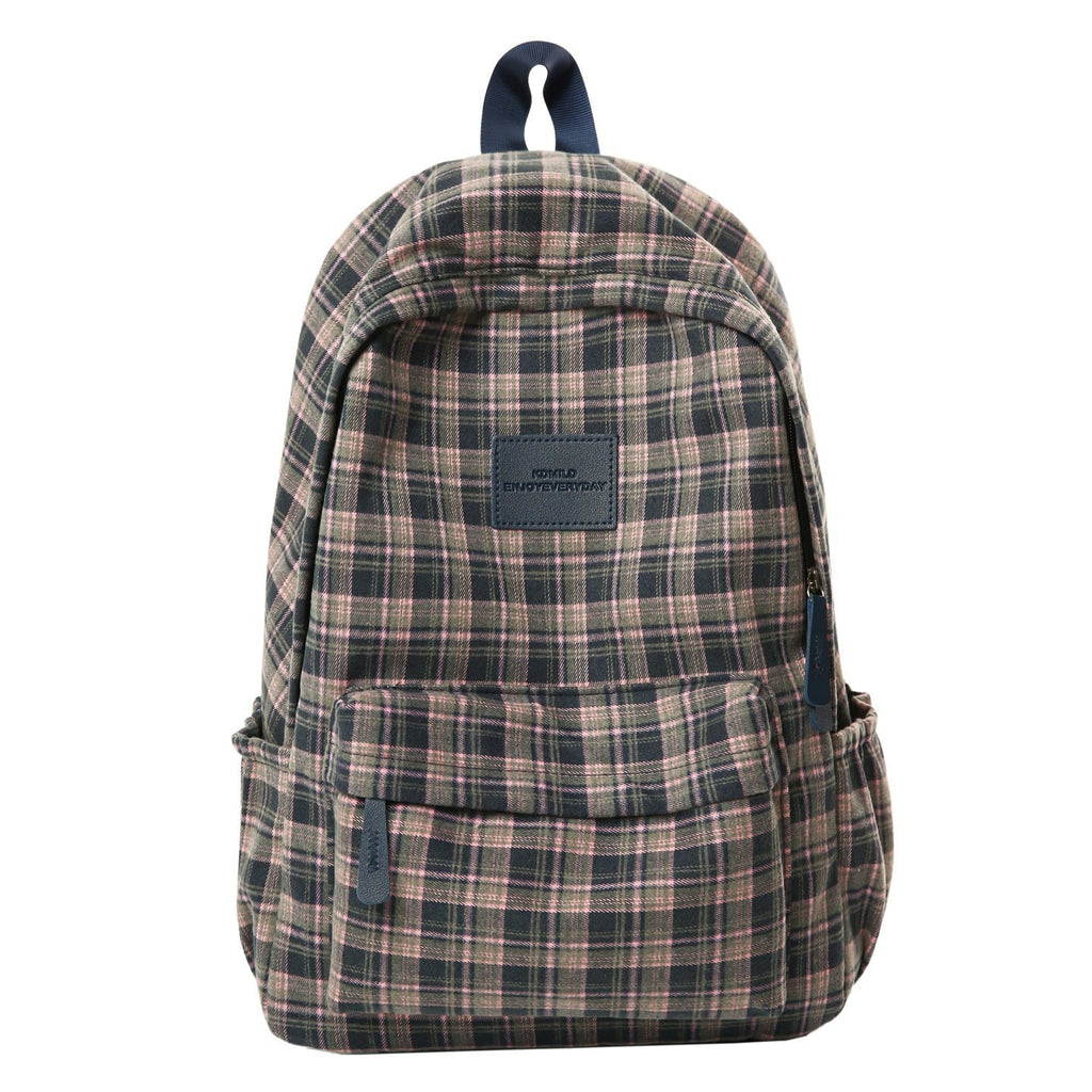 Checked Patterned Casual School Backpack