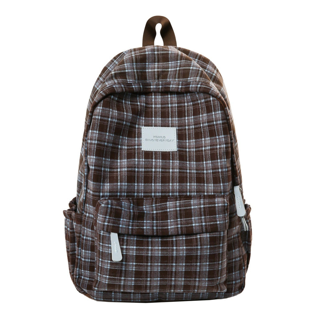 Checked Patterned Casual School Backpack