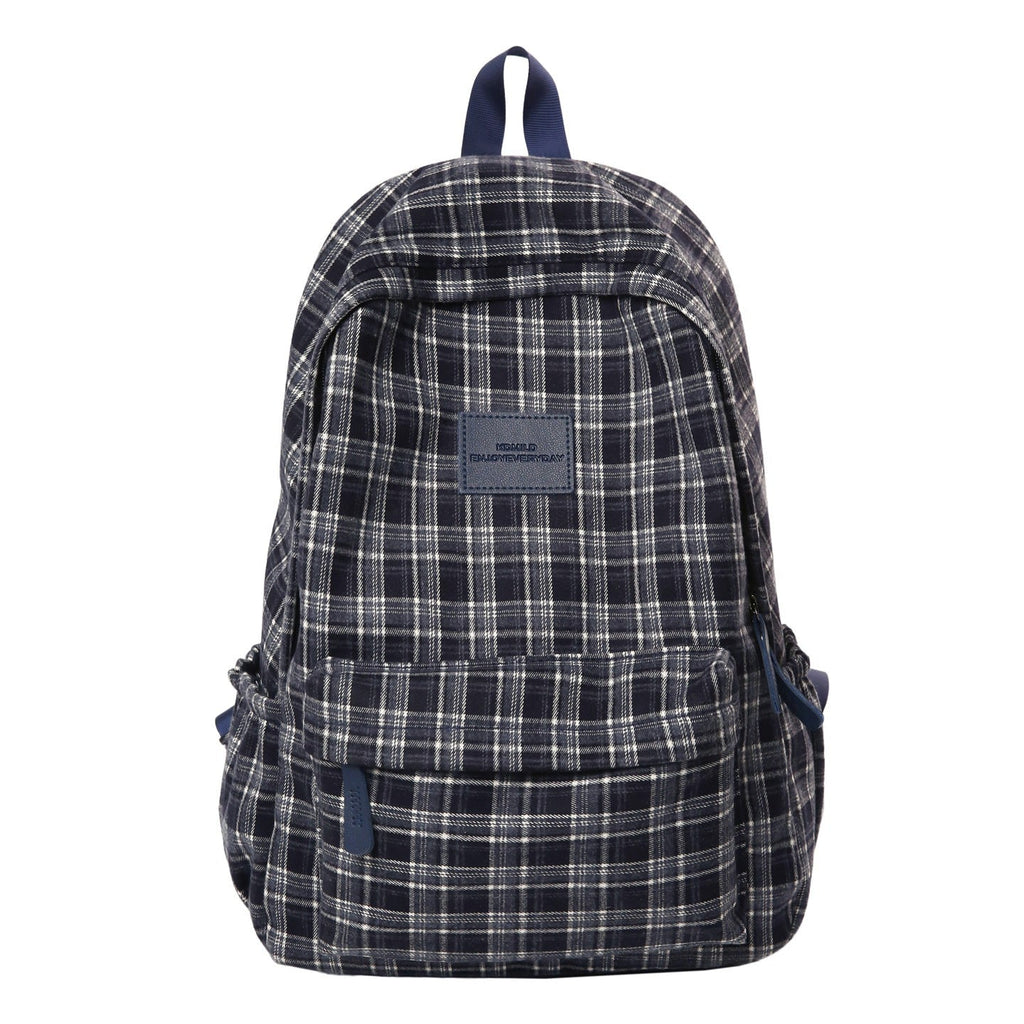 Checked Patterned Casual School Backpack