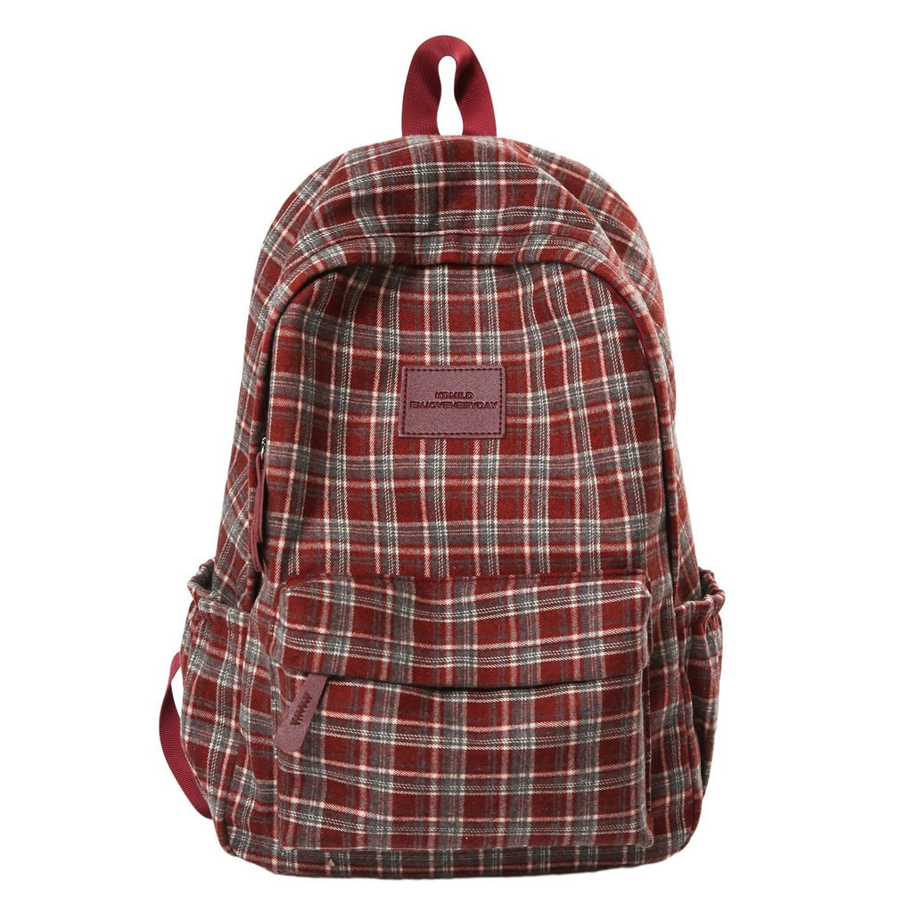 Checked Patterned Casual School Backpack