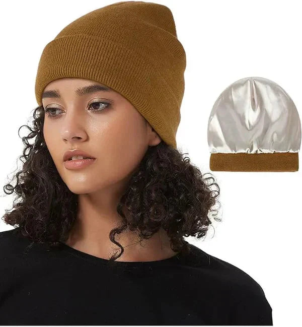 Women's Anti-Static Beanie Hat – Frizz-Free Hair Protection