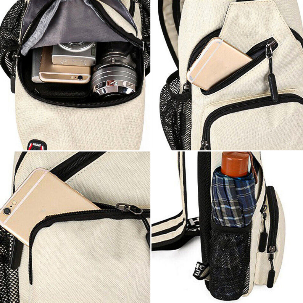 Women's Canvas Crossbody Bag – 6-in-1 Convertible Shoulder Bag for Travel & Everyday