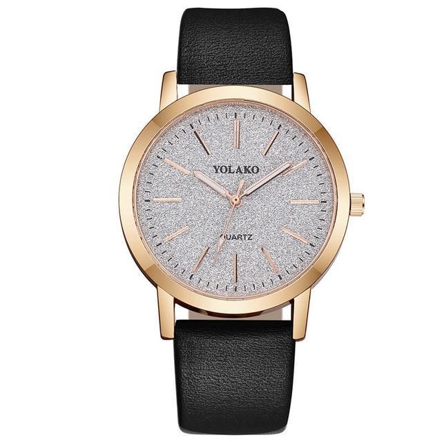 Women's Geneva Faux Leather Analog Quartz Watch