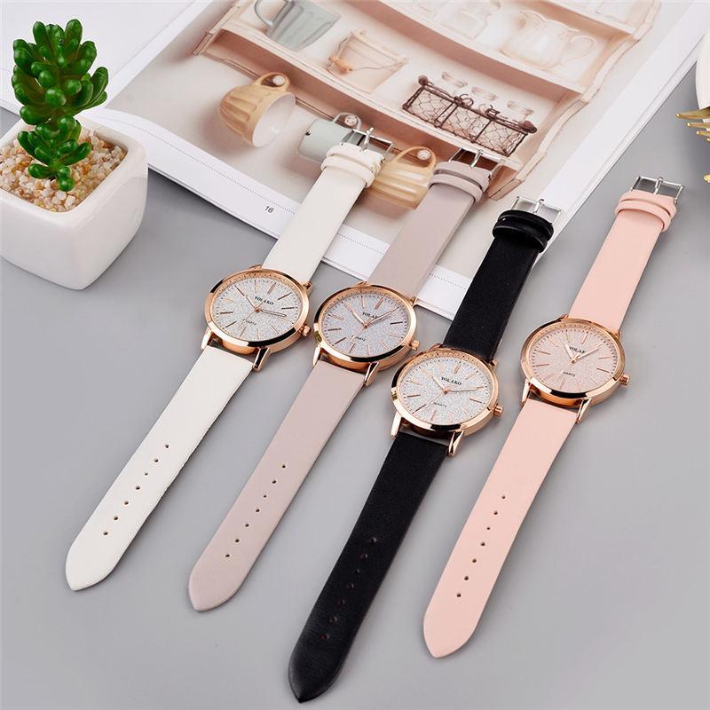 Women's Geneva Faux Leather Analog Quartz Watch