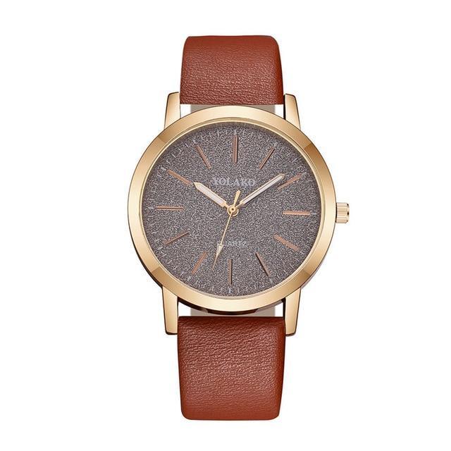 Women's Geneva Faux Leather Analog Quartz Watch