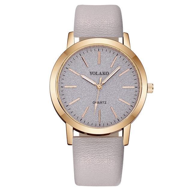 Women's Geneva Faux Leather Analog Quartz Watch