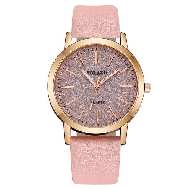 Women's Geneva Faux Leather Analog Quartz Watch