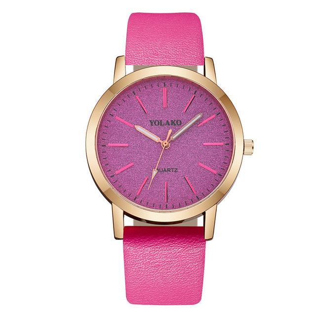 Women's Geneva Faux Leather Analog Quartz Watch
