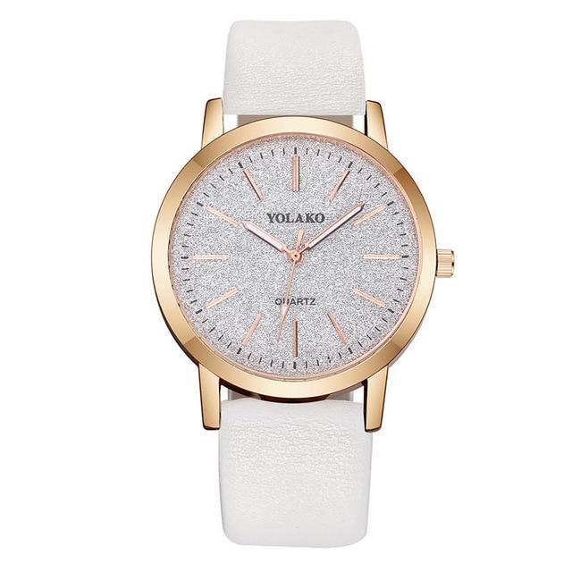 Women's Geneva Faux Leather Analog Quartz Watch
