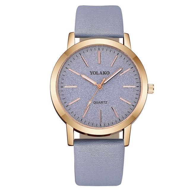 Women's Geneva Faux Leather Analog Quartz Watch