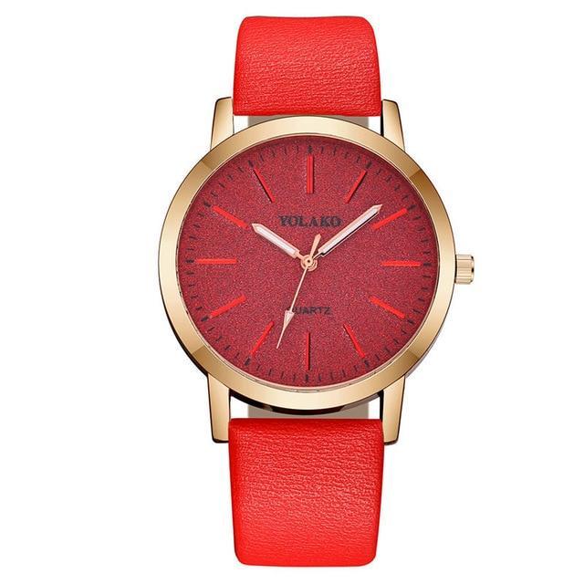 Women's Geneva Faux Leather Analog Quartz Watch