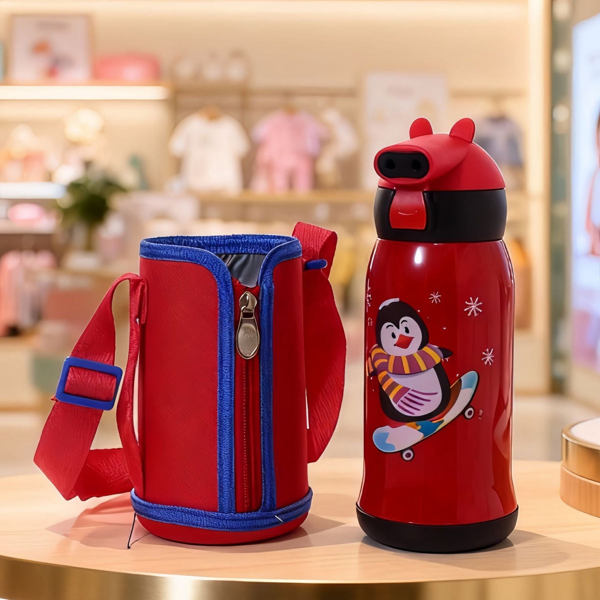 Women's Insulated Water Bottle with Colorful Animal Design