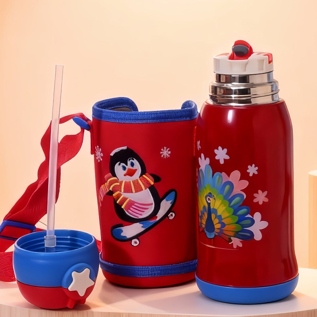 Women's Insulated Water Bottle with Colorful Animal Design