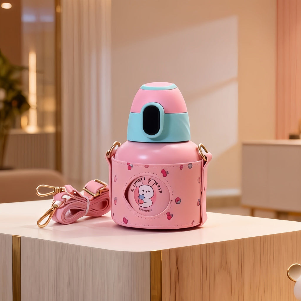 Women's Insulated Water Bottle with Ergonomic Carrying Strap and Playful SHOPAVERLY Design