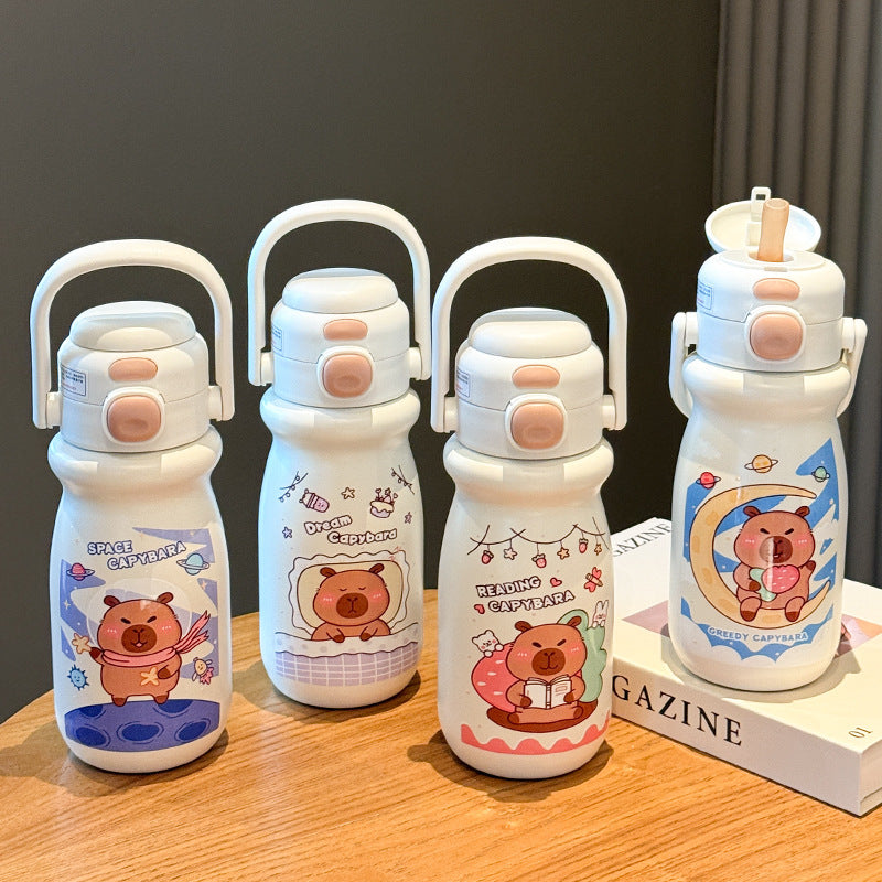 Women's insulated water bottle with playful animal design