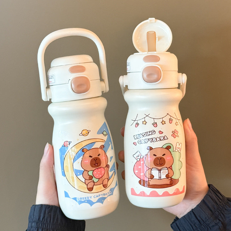 Women's insulated water bottle with playful animal design