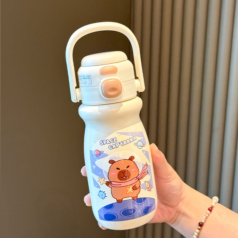 Women's insulated water bottle with playful animal design
