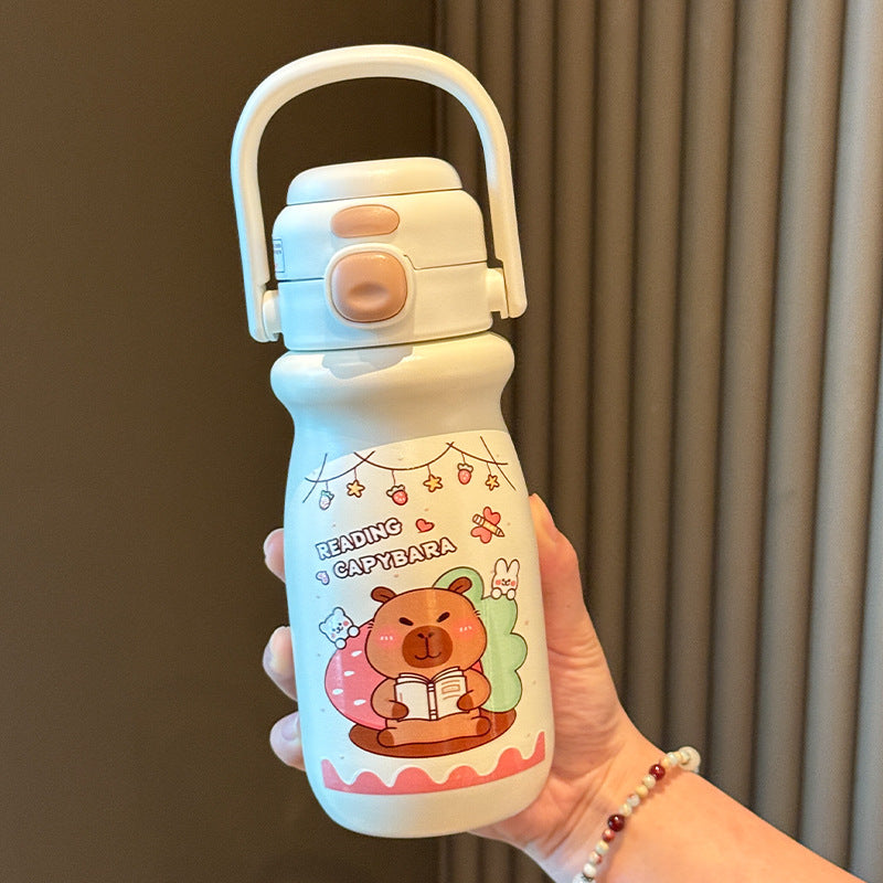 Women's insulated water bottle with playful animal design