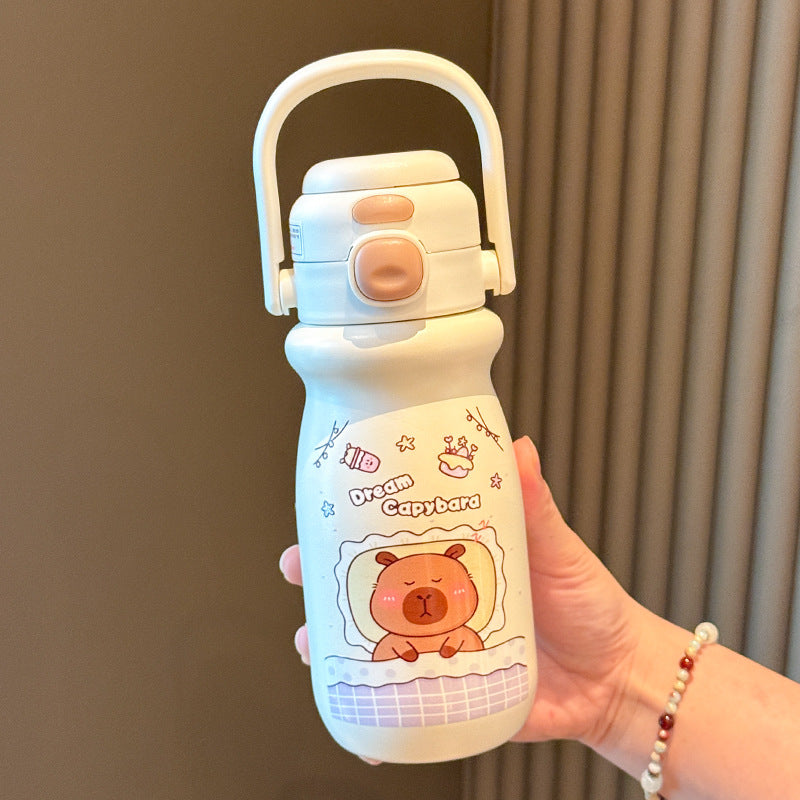 Women's insulated water bottle with playful animal design