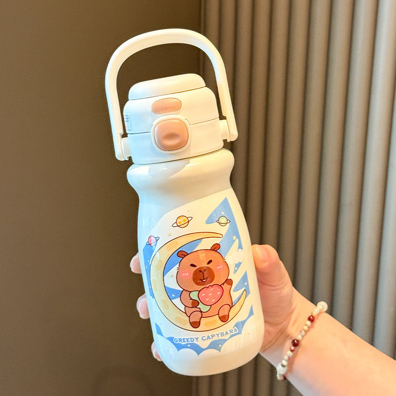 Women's insulated water bottle with playful animal design
