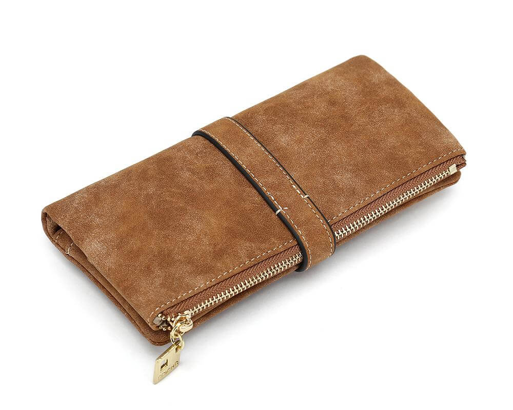 Women's Long Leather Wallet with Phone Pocket