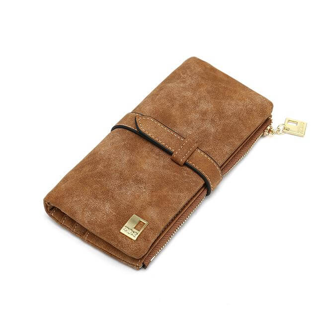 Women's Long Leather Wallet with Phone Pocket