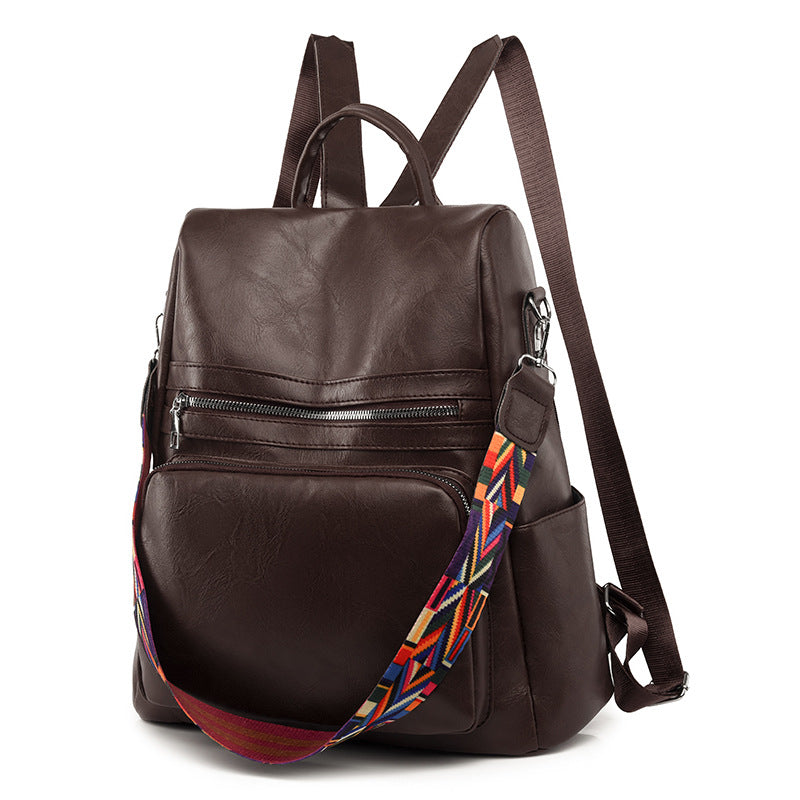 Women's Waterproof Travel Backpack – Large Capacity PU Leather
