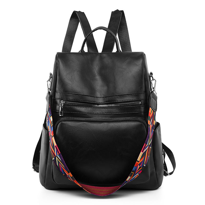 Women's Waterproof Travel Backpack – Large Capacity PU Leather